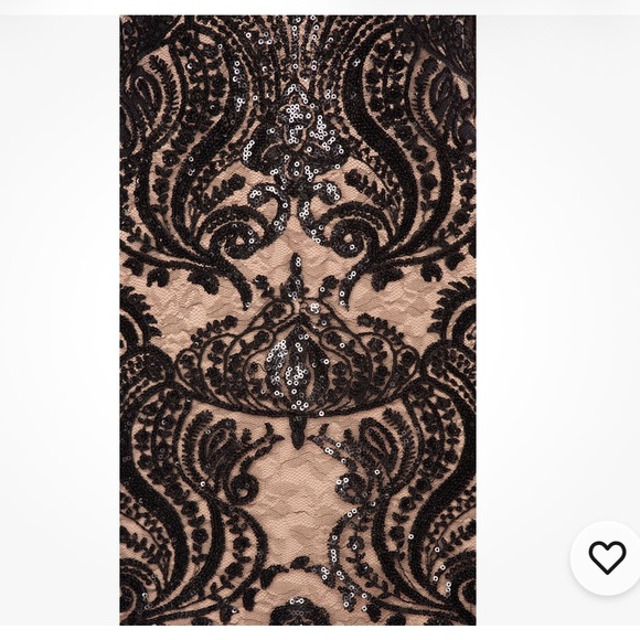 Free People Night Shimmer Mini Dress Black Nude Sequin Cocktail Size 6 - Picture 3 of 11